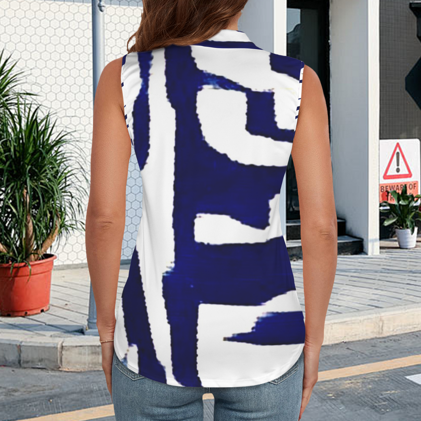 "Blue Bayou" Zip Front Top