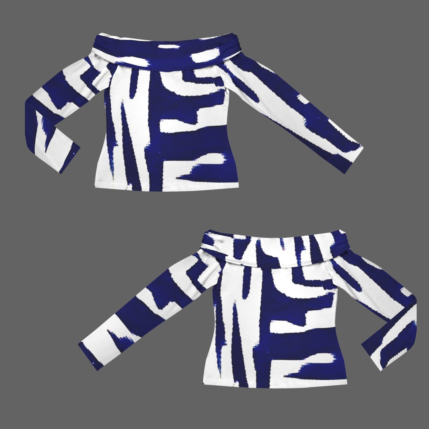 "Blue Bayou" Off Shoulder Long Sleeved Tee