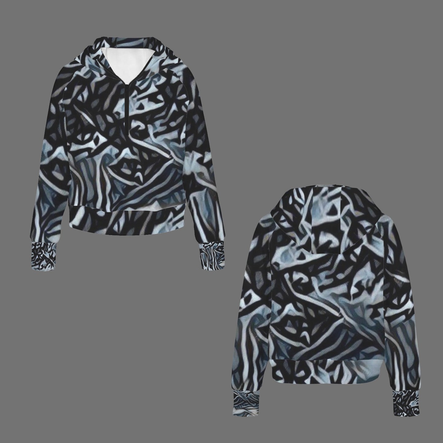 "Blackbird" Quarter Zip Long Sleeve Hoodie