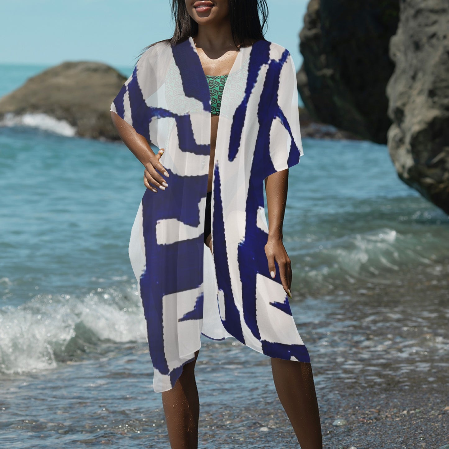Blue Suede Long Cover up